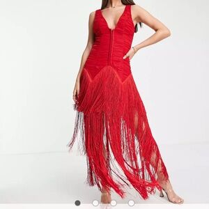 ASOS Corset Fringe Dress